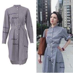 Proenza Schouler White Label Graphic Button Down Dress